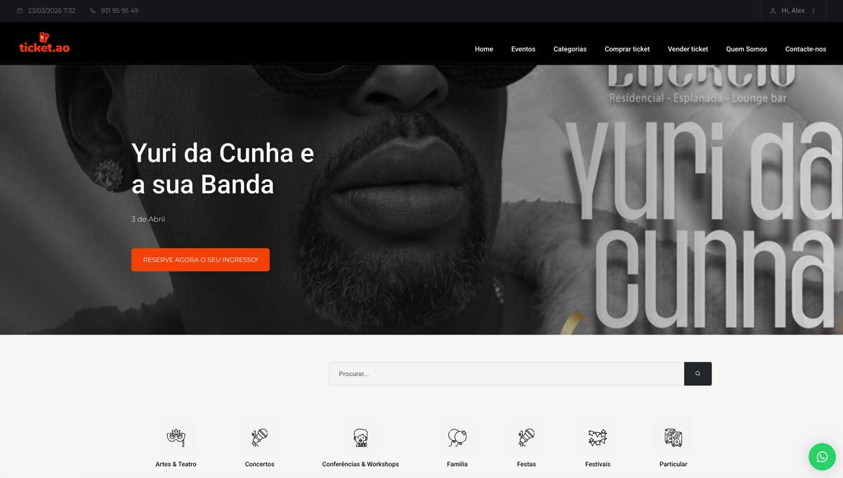 Ticket.ao project screenshot